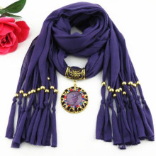 Fashion lady's elegant tassels pendant embellished jewelry scarf 2017